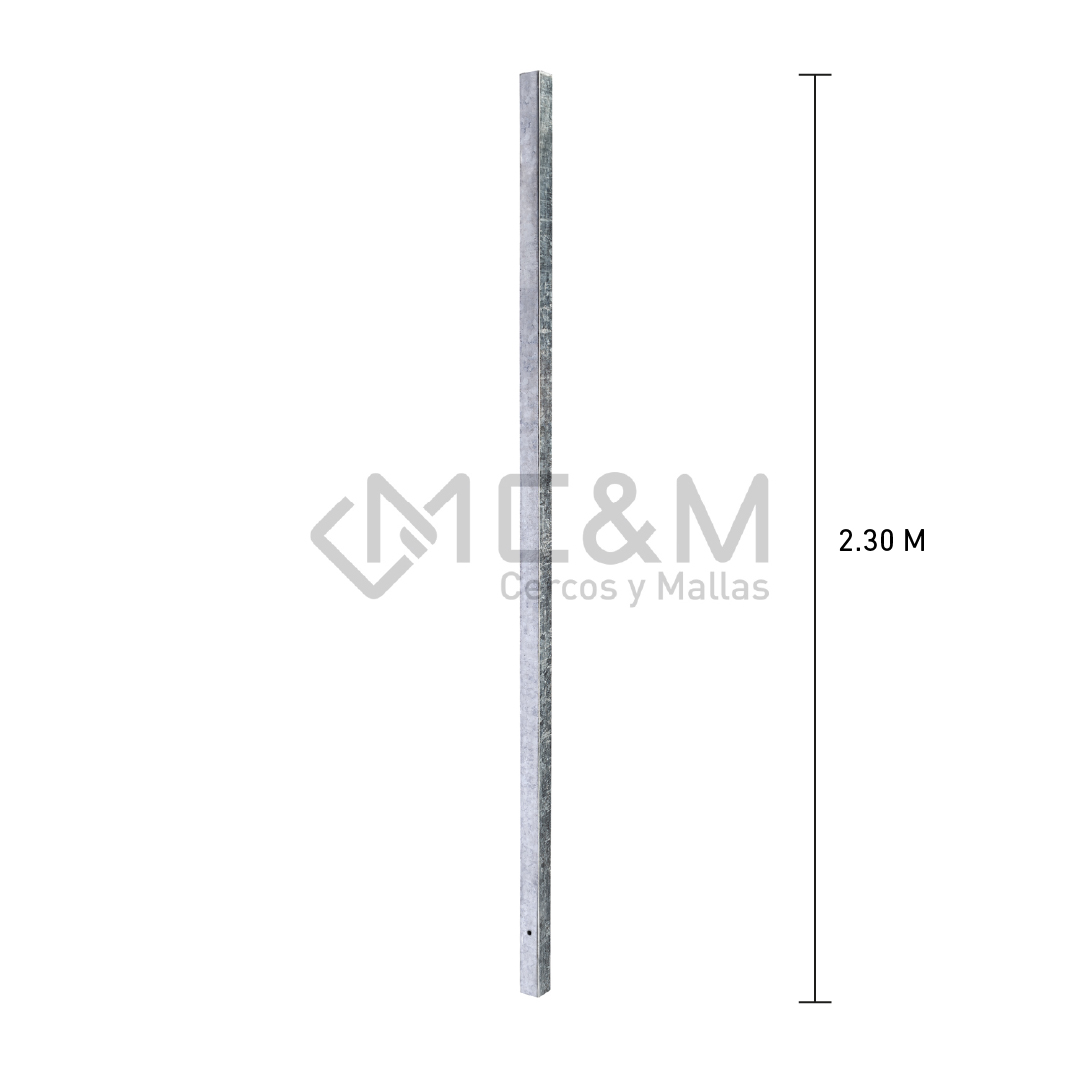 POSTE GALVANIZADO 60X60X1.5X2300MM - Imagen 2